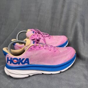 Hoka Clifton 9 Youth Running Shoes Pink Blue Yellow 1131170-BCYOUTH 6Y 6MD